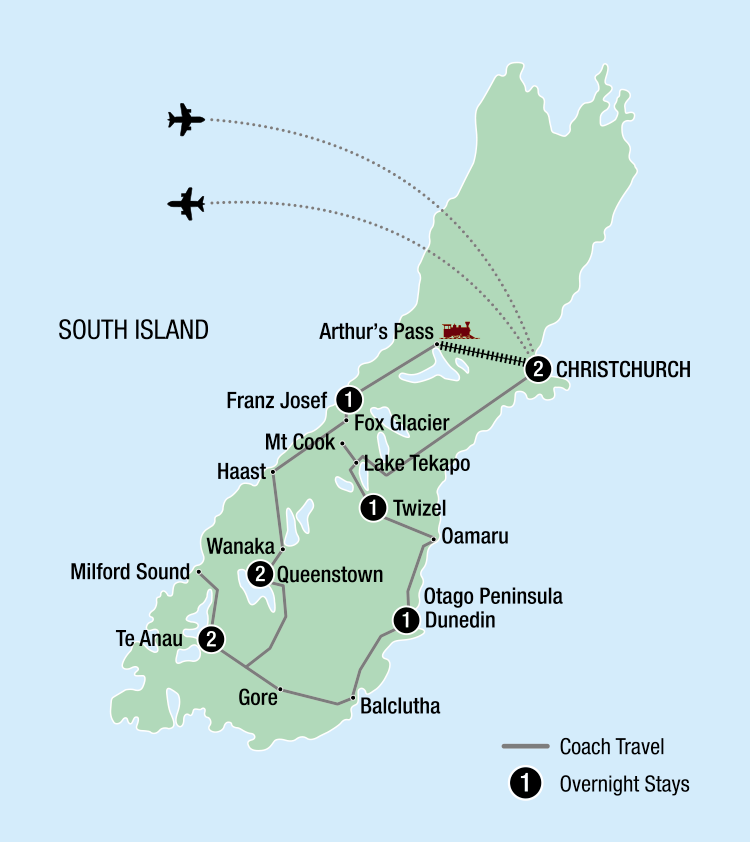 Map Image for 10 Day Signature South Island