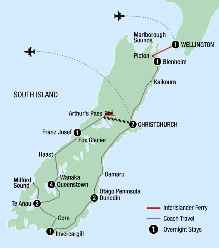 Map Image for 15 Day Classic Warbirds Over Wanaka