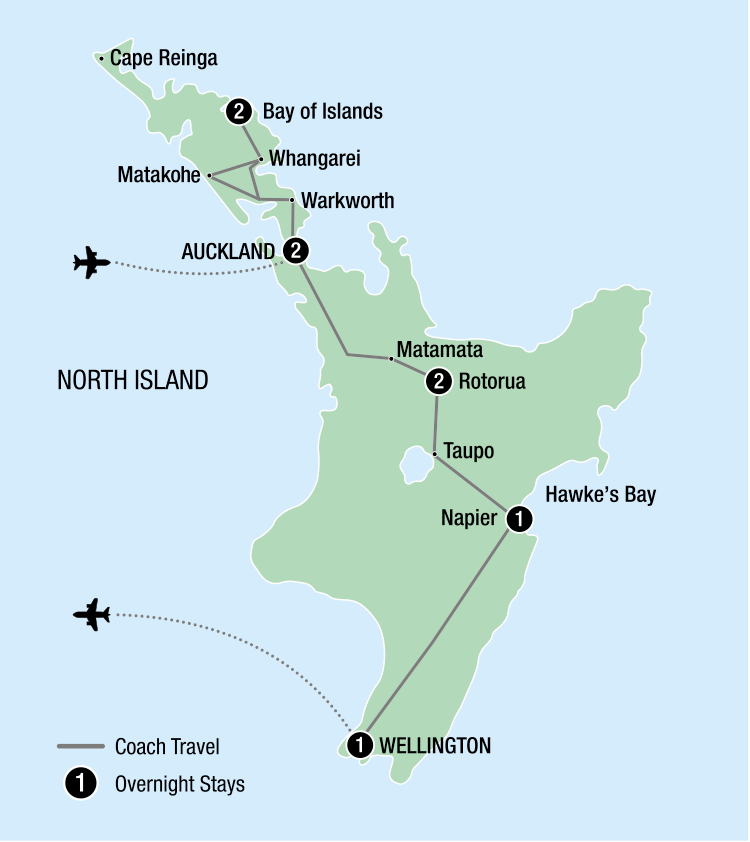 Map Image for 9 Day Ultimate North Island